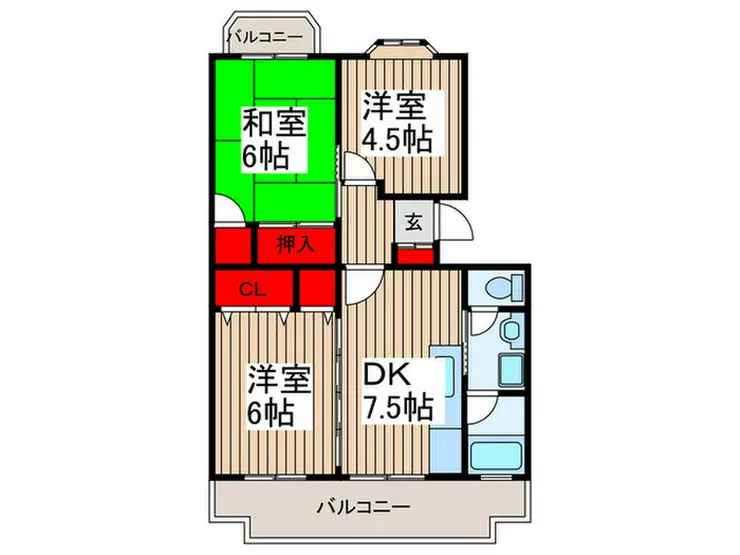 芝富士ハイツ 1階階 間取り
