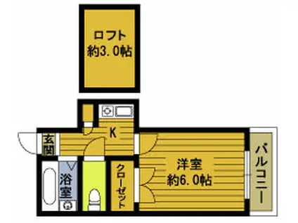 ヴィラ・クレール新栄(1K/1階)の間取り写真