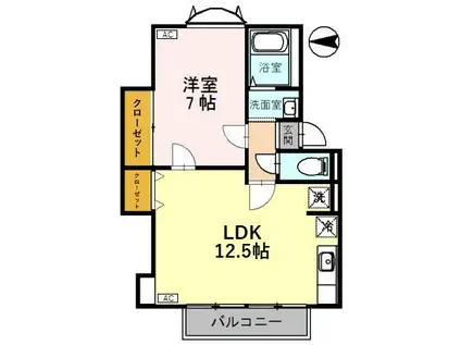DH・リバティ第一(1LDK/2階)の間取り写真