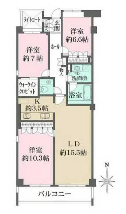 モンエール広尾 3階階 間取り