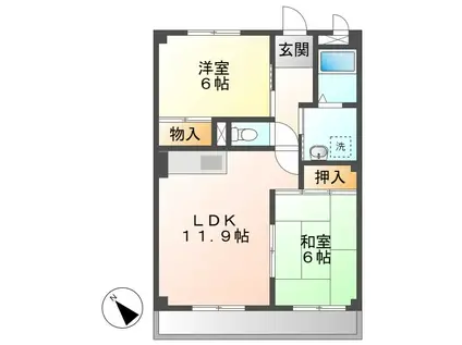 アン・プルール(2LDK/3階)の間取り写真