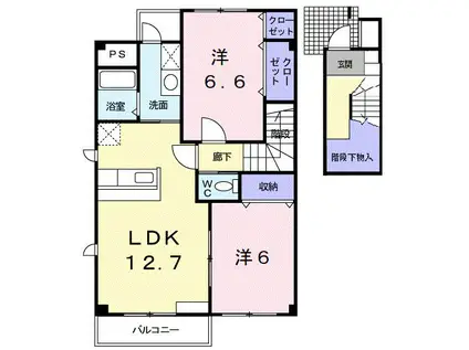 アルトピアーノ(2LDK/2階)の間取り写真