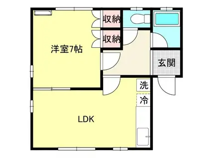 ハイツWING(1LDK/1階)の間取り写真