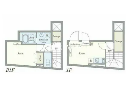 後楽プレイス(1LDK/1階)の間取り写真