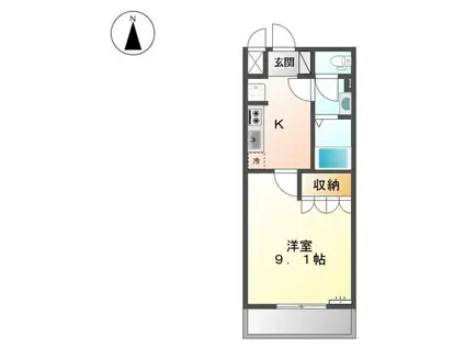 ベルメゾン SKY(1K/2階)の間取り写真