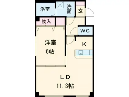 溝ビルX(1LDK/3階)の間取り写真