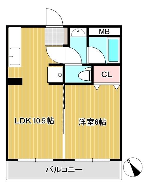 アジュール小岩(1LDK/5階)の間取り写真