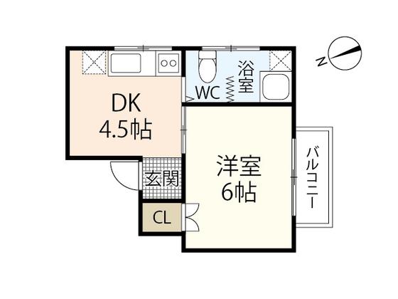 アイランド丸和(1DK/2階)の間取り写真