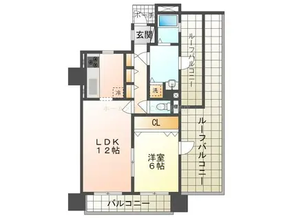 セザール第2神戸西(1LDK/4階)の間取り写真