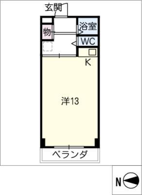 アルファビル栄(ワンルーム/5階)の間取り写真