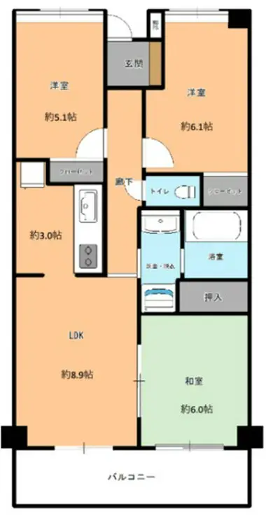ライオンズガーデン横浜蒔田 11階階 間取り