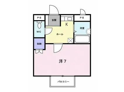 ガーデンスクウェア(1K/2階)の間取り写真