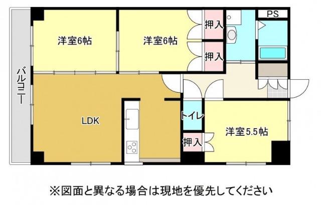 アーバンコート高木(3LDK/3階)の間取り写真