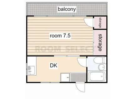 第2アリストマンション(1DK/4階)の間取り写真