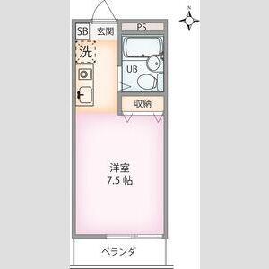 ホワイトキャッスル(ワンルーム/1階)の間取り写真