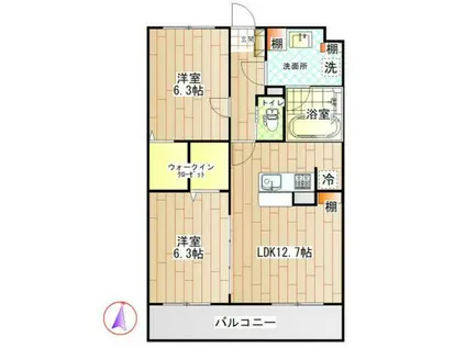 LUSORA OSATO(2LDK/2階)の間取り写真