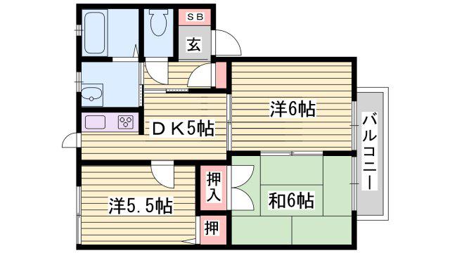 ディアス大塩(3K/1階)の間取り写真