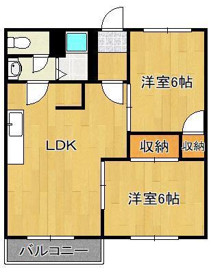 米倉ビル(2LDK/3階)の間取り写真