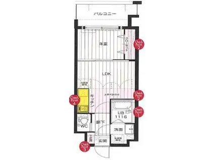 CLUB ORIENT BLD NO.87 MARIAGE STATI(1LDK/5階)の間取り写真