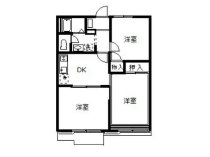 レモンハイツA・B・C(3DK/2階)の間取り写真