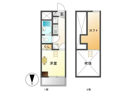 カーサ曽池町(1K/3階)の間取り写真