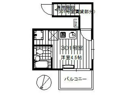 NDホーム サンタモニカ(ワンルーム/3階)の間取り写真