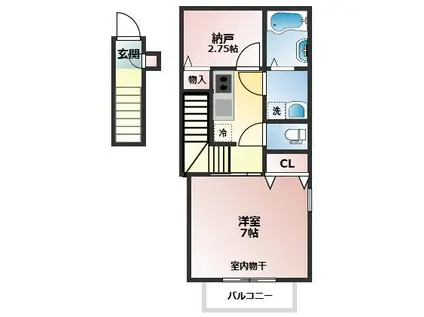 アーバンスクエア東大泉(1SK/2階)の間取り写真