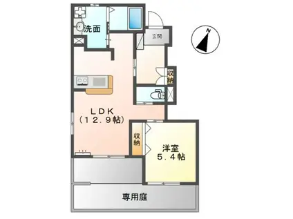 VILLA GRACE(1LDK/1階)の間取り写真