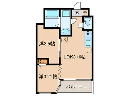 THE GRANDWIN(2LDK/4階)の間取り写真