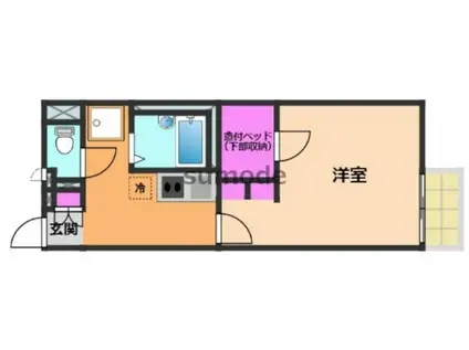 レオネクストオワゾー(1K/2階)の間取り写真