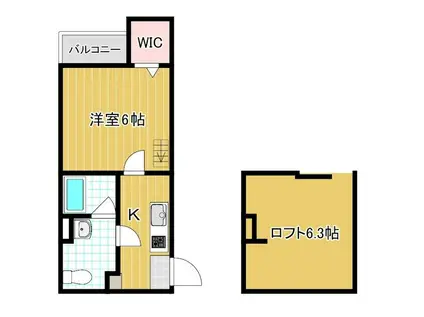 ルネッタ新長田(1K/2階)の間取り写真