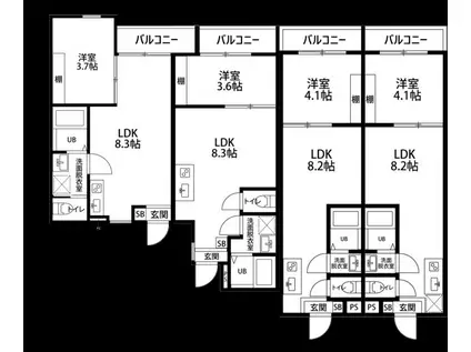 EREVAN成増(1LDK/3階)の間取り写真