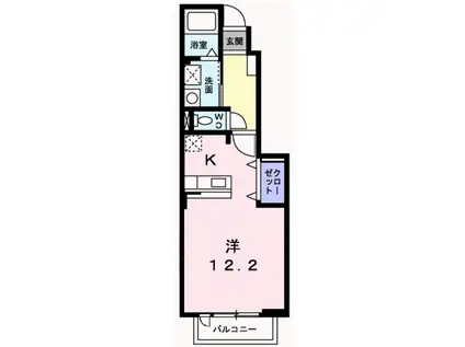 グランペール(1K/1階)の間取り写真