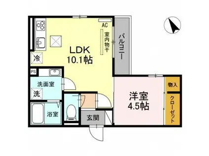 シャルマン吉島(1LDK/1階)の間取り写真
