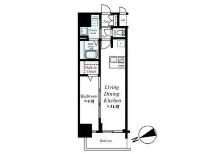 プレサンスTHE高岳(1LDK/12階)の間取り写真