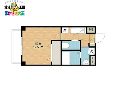 エヴァーグリーンウエスト(1K/3階)の間取り写真