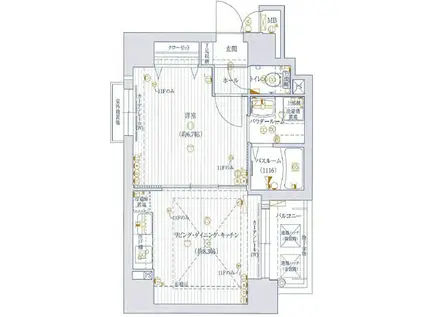 セントロイヤルクラブ谷町(1LDK/3階)の間取り写真