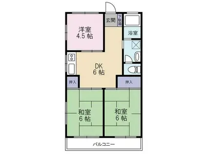 横田ハイツ(3DK/3階)の間取り写真