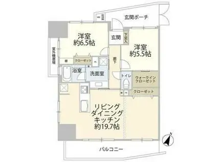 藤和シティホームズ大井町駅前(2LDK/8階)の間取り写真