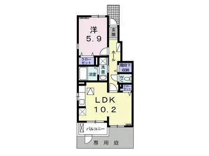 FRAISE(1LDK/1階)の間取り写真