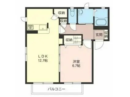 ソフィアルI番館(1LDK/2階)の間取り写真