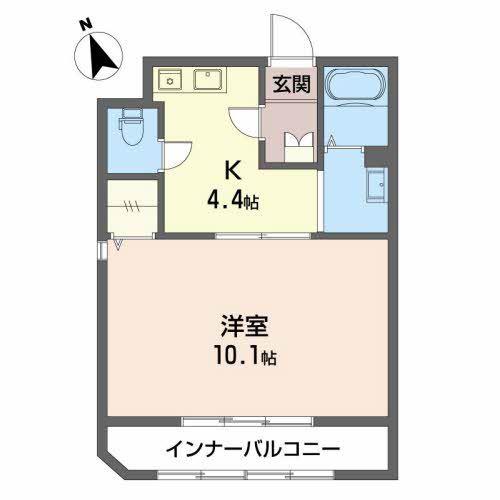 MSグランデージ(1K/1階)の間取り写真