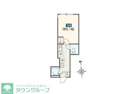 MELDIAノイエ(1K/1階)の間取り写真