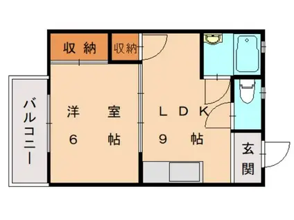 ベルデビエント(1LDK/2階)の間取り写真