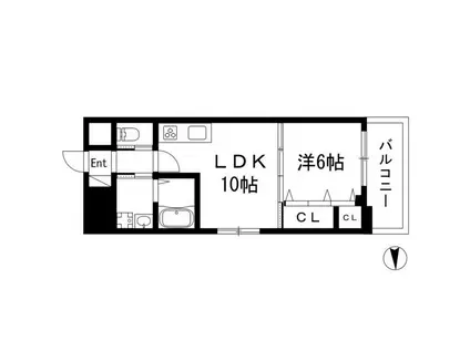 D&DESIGNレジデンス鶴舞(1LDK/8階)の間取り写真