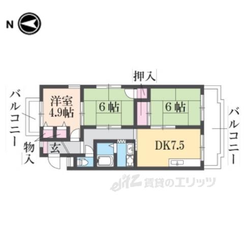 平成ハイツ(3DK/3階)の間取り写真