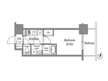 エスリード弁天町クレール(1K/3階)の間取り写真