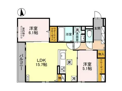 カリーノディモーラ(2LDK/3階)の間取り写真