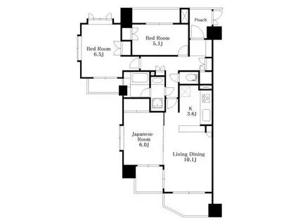 ステイツ鶴ヶ峰(3LDK/5階)の間取り写真