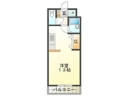 メゾン・サイプレス(ワンルーム/1階)の間取り写真